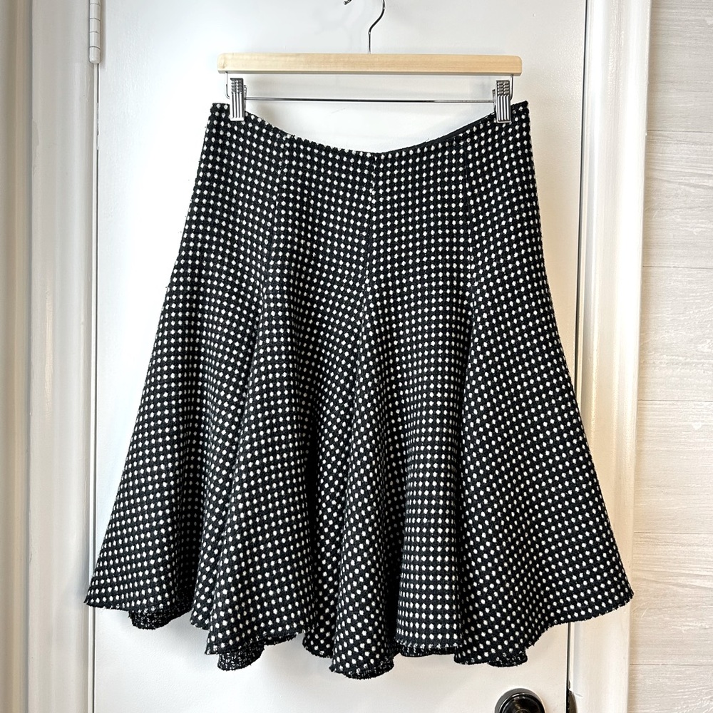 Anna Sui Vintage Wool Tweed Polka Dot Skirt